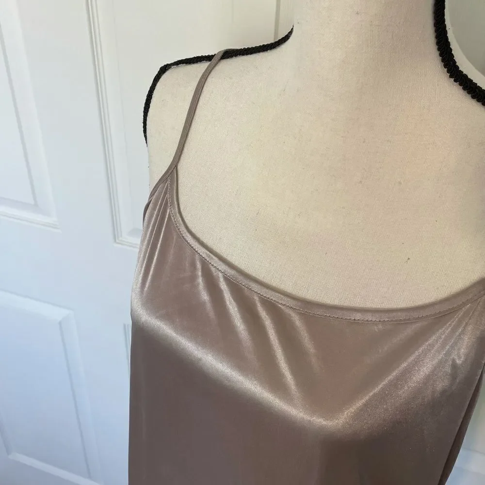 Melody Champagne Lace Hem Slip, size Large